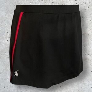 Ralph Lauren Tennis Pickle ball racket ball  Golf Skort Skirt Black Red Trim Med